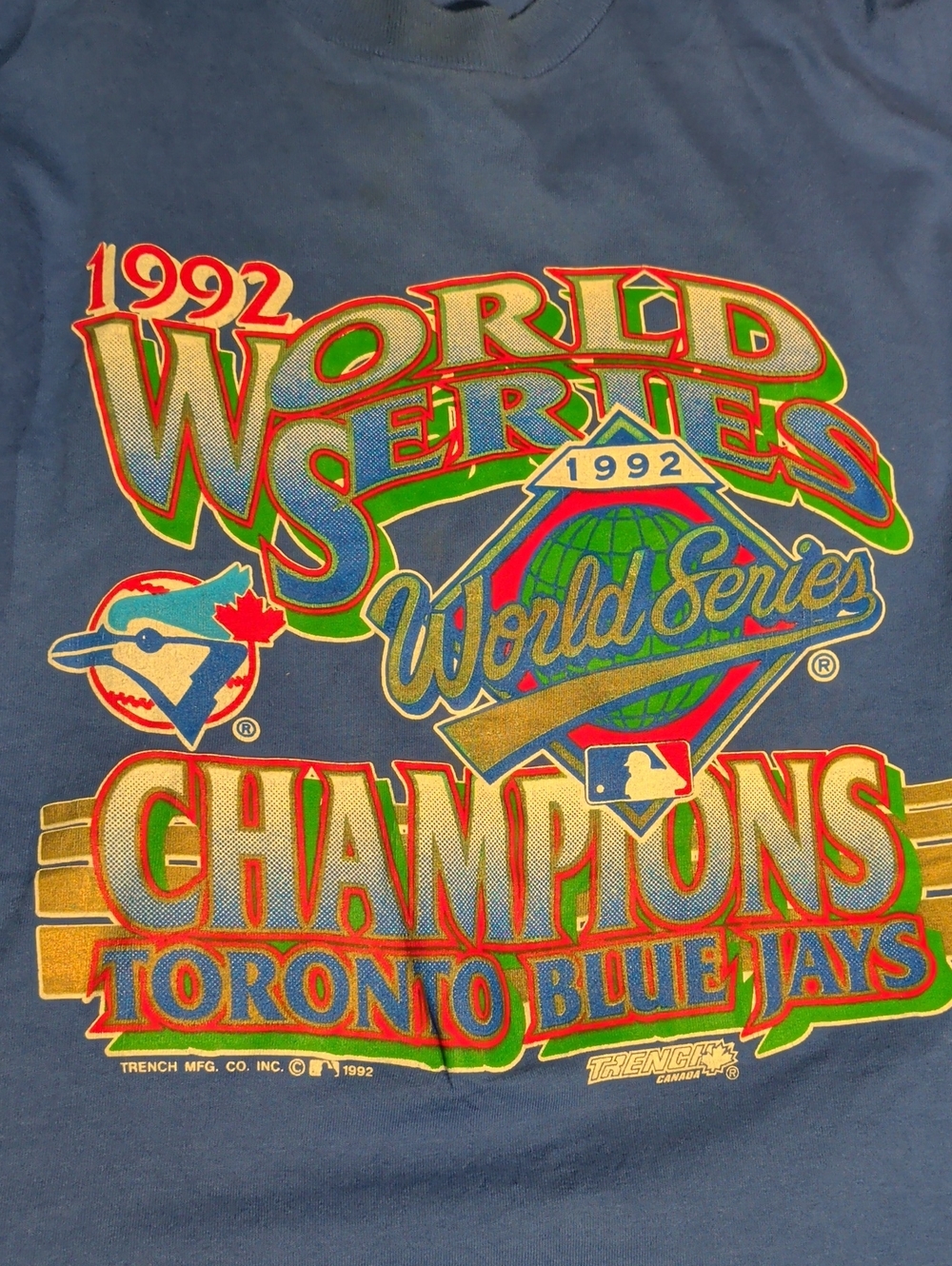 Fruit of the Loom Navy Toronto Blue Jays 1992 World Series Graphic Tee